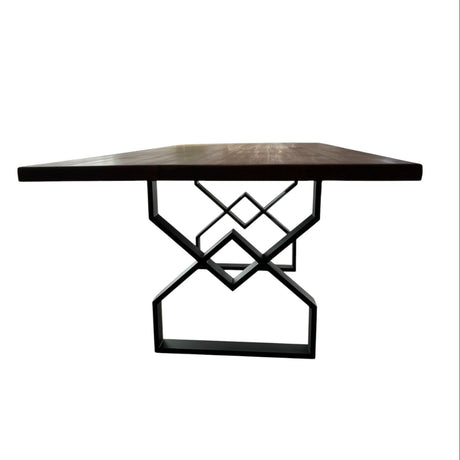 Masa lemn de tei, cu picioare metal, 200x95x78 cm, set Naya