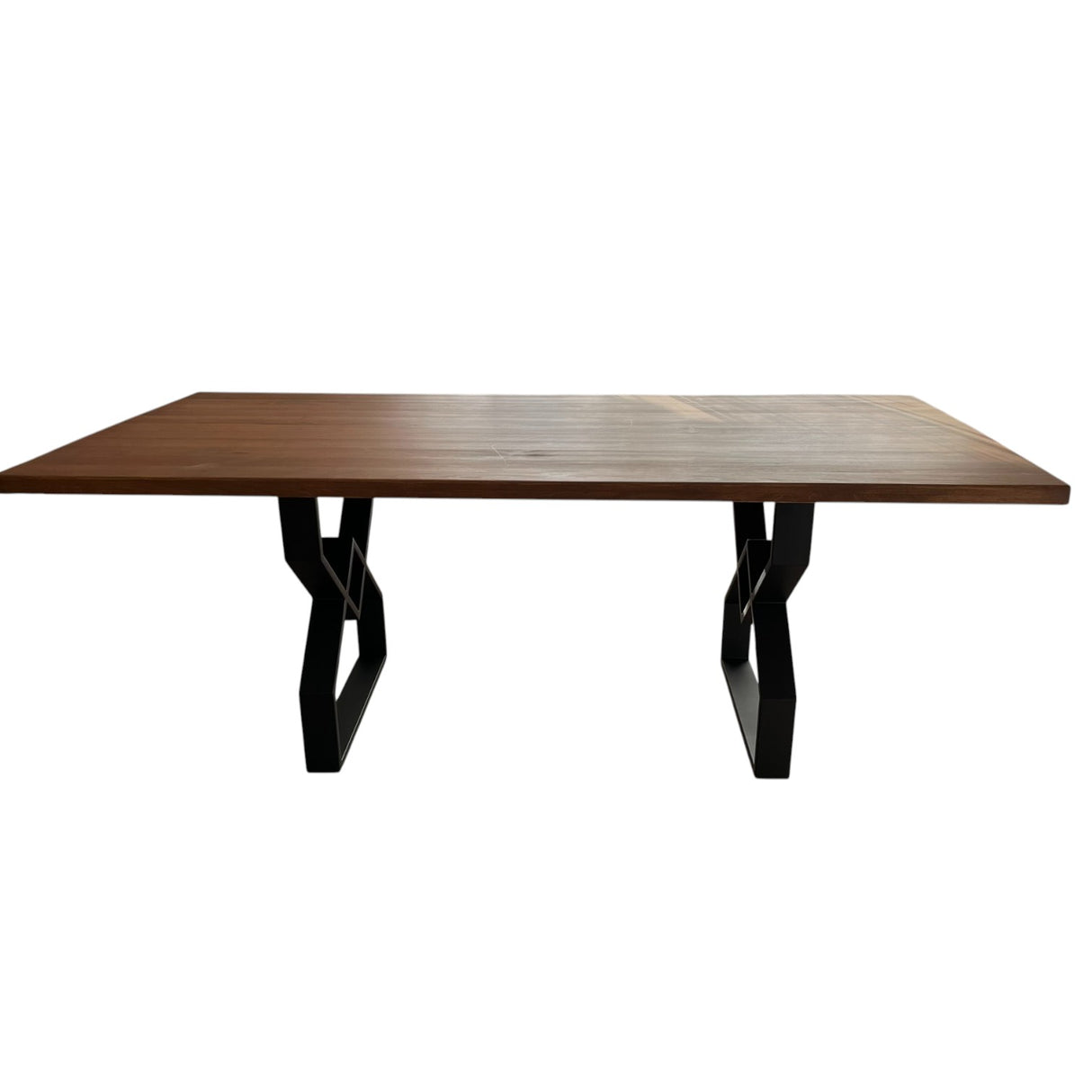 Masa lemn de tei, cu picioare metal, 200x95x78 cm, set Naya