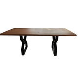 Masa lemn de tei, cu picioare metal, 200x95x78 cm, set Naya
