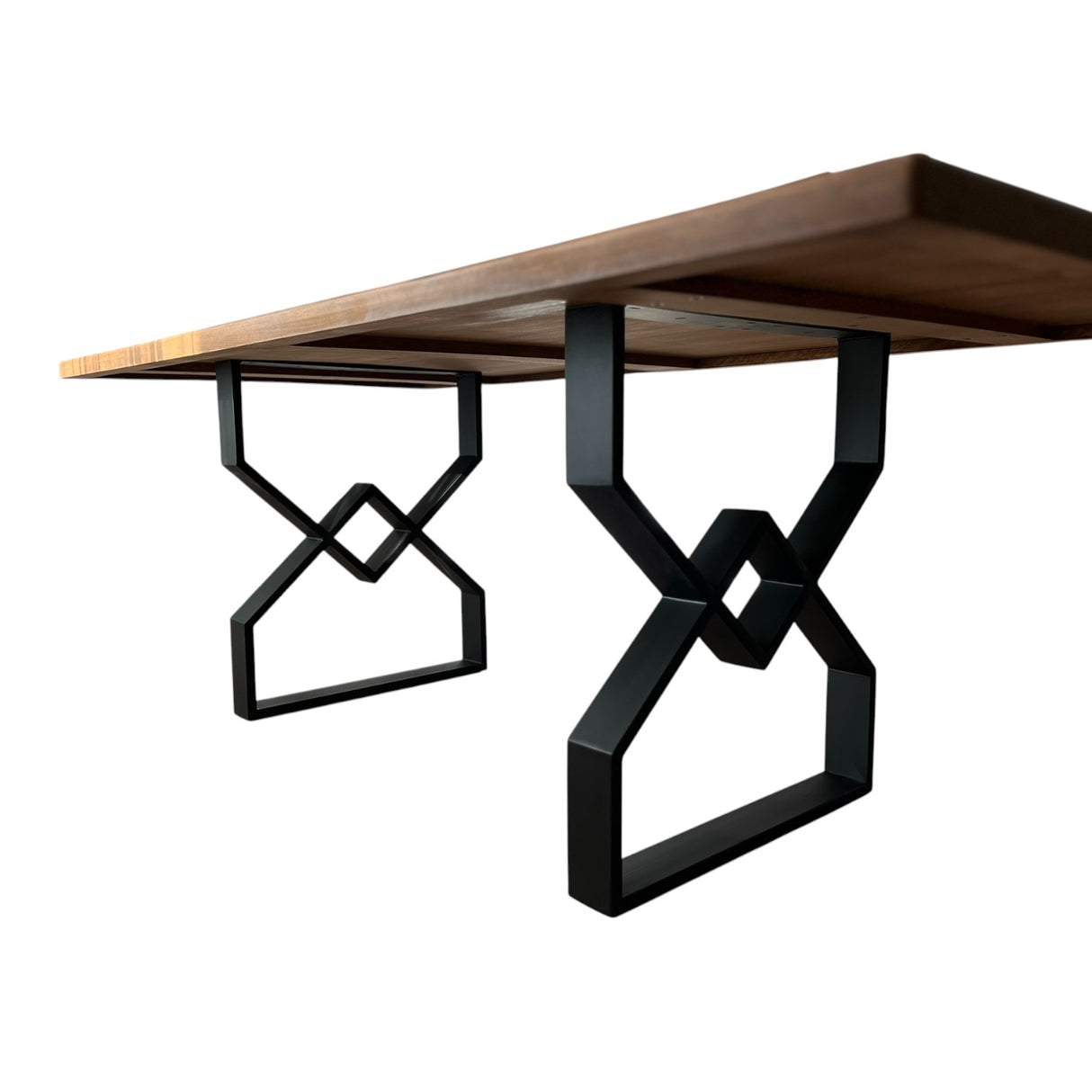 Masa lemn de tei, cu picioare metal, 200x95x78 cm, set Naya