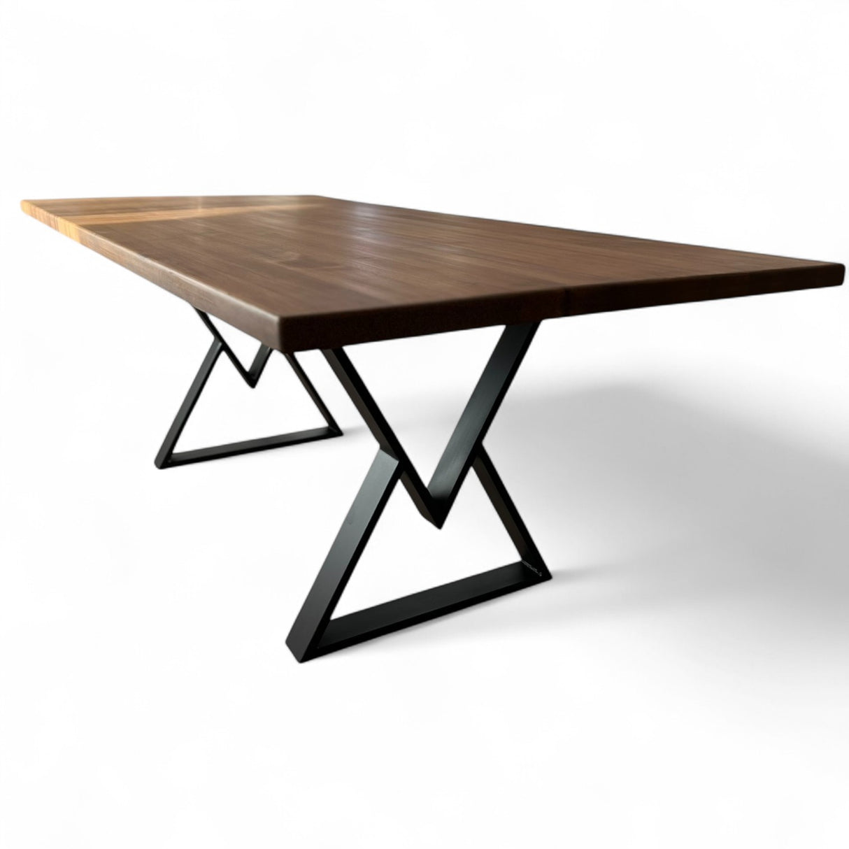Masa lemn masiv de tei, cu picioare metal, 200x95x78 cm, Raluca