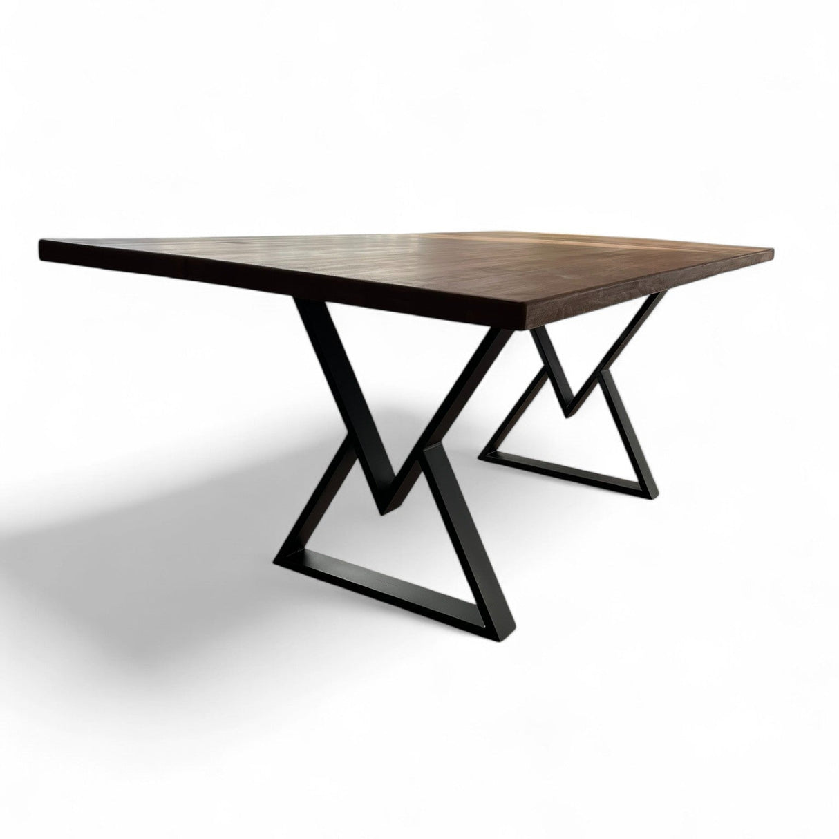 Masa lemn de tei, cu picioare metal, 200x95x78 cm, set Rhea
