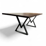 Masa lemn de tei, cu picioare metal, 200x95x78 cm, set Rhea