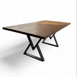 Masa lemn de tei, cu picioare metal, 200x95x78 cm, set Rhea