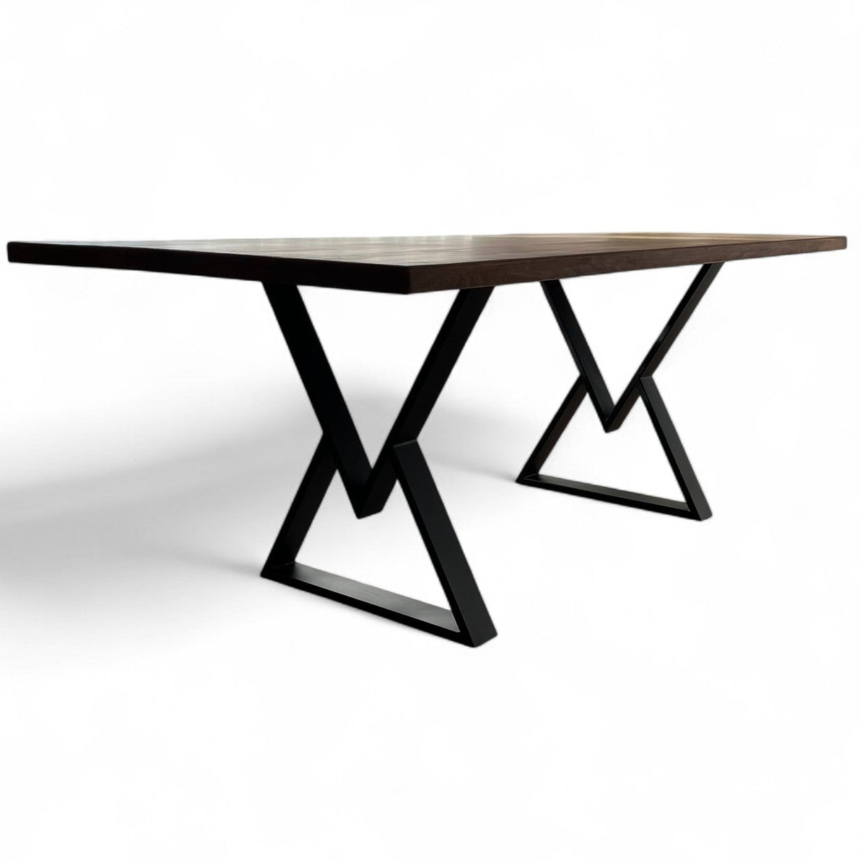 Masa lemn de tei, cu picioare metal, 200x95x78 cm, set Rhea