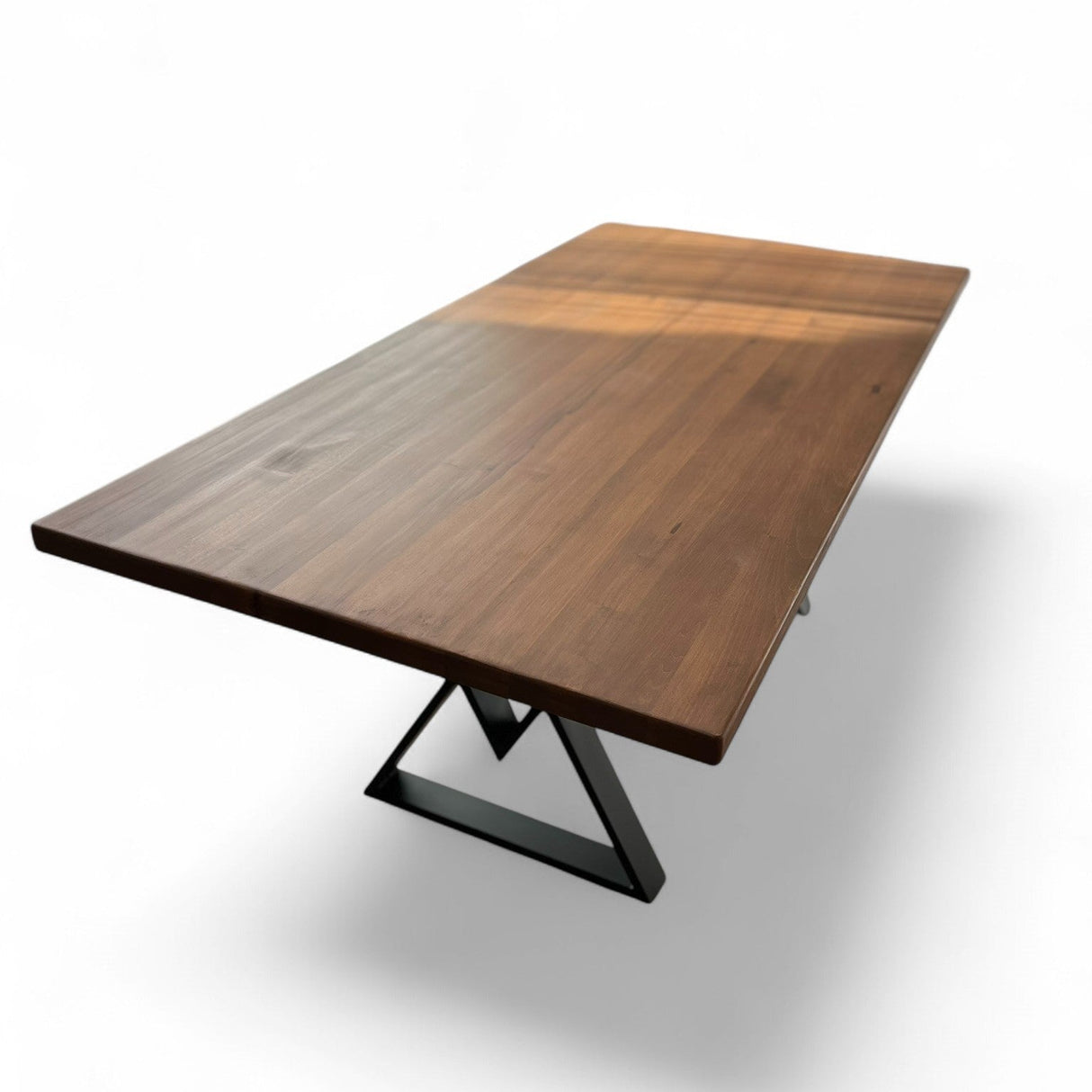 Masa lemn de tei, cu picioare metal, 200x95x78 cm, set Rhea
