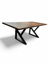 Masa lemn de tei, cu picioare metal, 200x95x78 cm, Liz