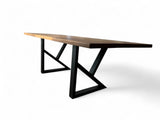 Masa lemn de tei, cu picioare metal, 200x95x78 cm, Liz