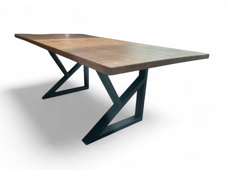 Masa lemn de tei, cu picioare metal, 200x95x78 cm, Liz