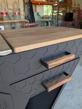 Gratar Gradina Mastodont Bucatarie Outdoor Mobila Premium  Cuptor Pizza,  Plita/Soba Blat Lemn Masiv