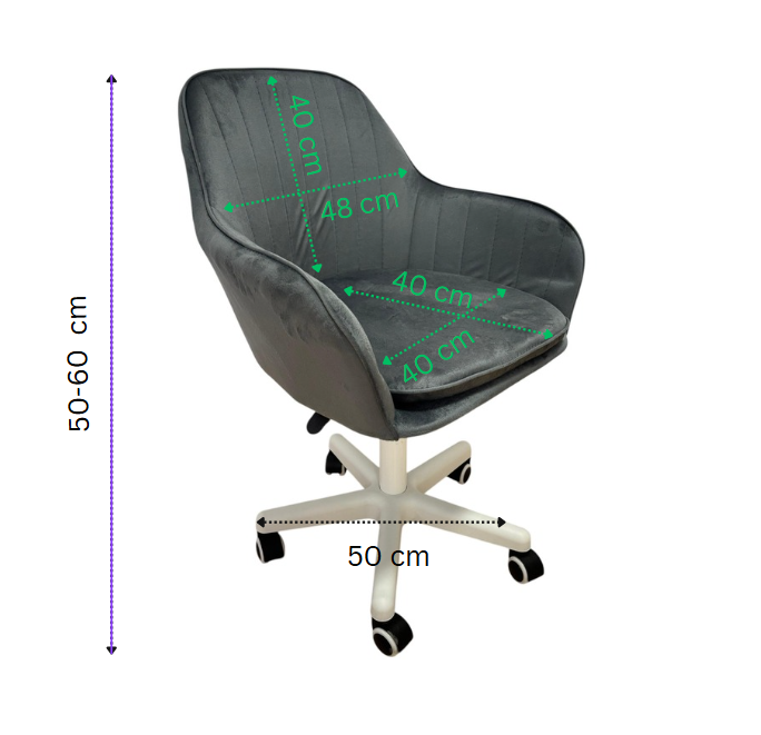 Scaun birou, modern, din catifea, cu inaltime reglabila intre 50-60 cm