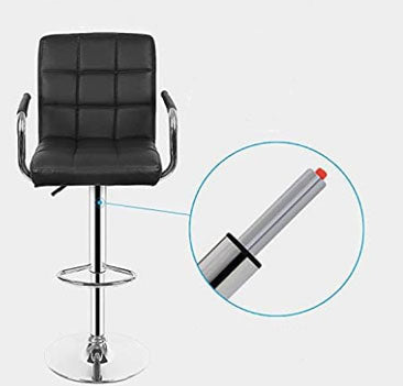 Scaun hidraulic reglabil salon/bar, picior static, alb/negru– design modern