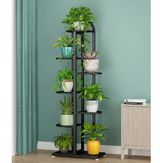 Suport flori metalic alb cu 7 etajere – Suport plante cu ghiveci, design elegant, 125x44.5x22 cm
