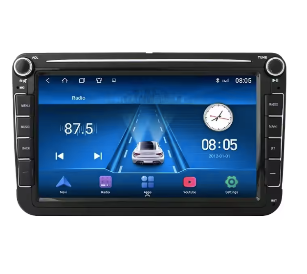 Mp5 player auto, navigatie, radio multimedia VW cu Mirroring Android/iOS, hărți offline, control pe volan, bluetooth 5.0