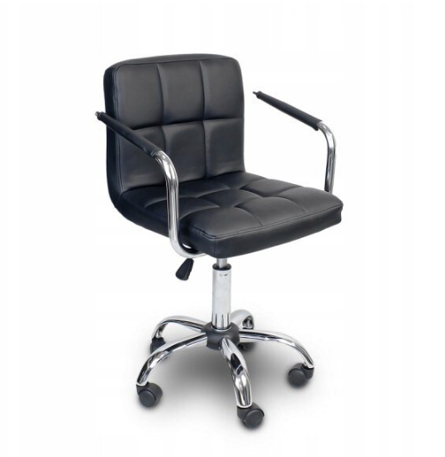 Scaun birou ergonomic cu roți, reglabil pe înălțime 43–53 cm, negru, 103x42 cm