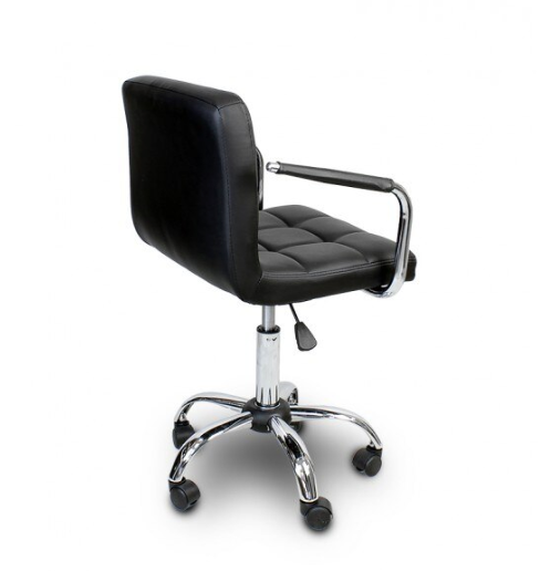Scaun birou ergonomic cu roți, reglabil pe înălțime 43–53 cm, negru, 103x42 cm