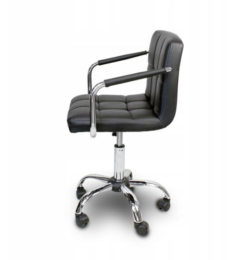 Scaun birou ergonomic cu roți, reglabil pe înălțime 43–53 cm, negru, 103x42 cm