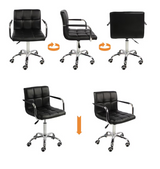Scaun birou ergonomic cu roți, reglabil pe înălțime 43–53 cm, negru, 103x42 cm