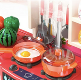 Bucatarie completa copii, lumini, sunete si multiple accesorii, 95 CM inaltime, cu 73 accesorii