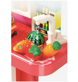 Bucatarie completa copii, lumini, sunete si multiple accesorii, 95 CM inaltime, cu 73 accesorii