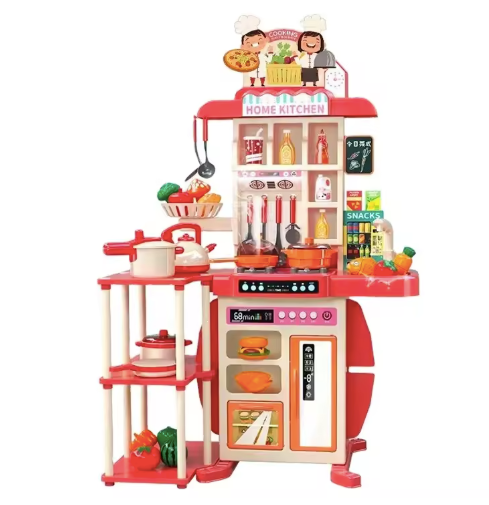 Bucatarie completa copii, lumini, sunete si multiple accesorii, 95 CM inaltime, cu 73 accesorii