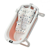 Cadita bebe cu suport, cadita de baie, pliabila, cu pernuta , termometru, usor de utilizat, picioare antiderapante, varsta 0-3 ani, albastru ROZ