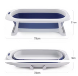 Cadita bebe cu suport, cadita de baie, pliabila, cu pernuta , termometru, usor de utilizat, picioare antiderapante, varsta 0-3 ani, albastru ROZ