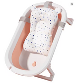 Cadita bebe cu suport, cadita de baie, pliabila, cu pernuta , termometru, usor de utilizat, picioare antiderapante, varsta 0-3 ani, albastru ROZ