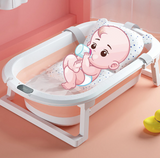 Cadita bebe cu suport, cadita de baie, pliabila, cu pernuta , termometru, usor de utilizat, picioare antiderapante, varsta 0-3 ani, albastru ROZ