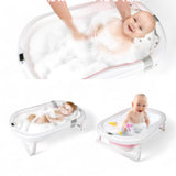 Cadita de baie pliabila cu perna detasabila, termometru si casca protectie urechi , reglabila 0-36 luni