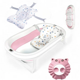 Cadita de baie pliabila cu perna detasabila, termometru si casca protectie urechi , reglabila 0-36 luni