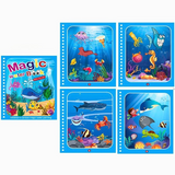 Carte de colorat cu apa Magic Book, reutilizabil, diverse modele, tip Montessori, buz