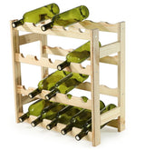 Suport sticle vin, raft vin pentru casa sau pivnita, beci, din lemn, rezistent, 20 sticle, 54.2 x 53 x 25.3 cm