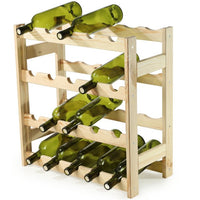 Suport sticle vin, raft vin pentru casa sau pivnita, beci, din lemn, rezistent, 20 sticle, 54.2 x 53 x 25.3 cm