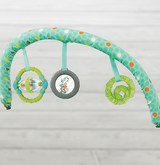 Leagan electric pentru bebe, cu vibratii si melodii, bara de activitati, ham reglabil, culoare gri turcoaz