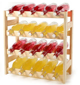 Suport sticle vin, raft vin pentru casa sau pivnita, beci, din lemn, rezistent, 20 sticle, 54.2 x 53 x 25.3 cm