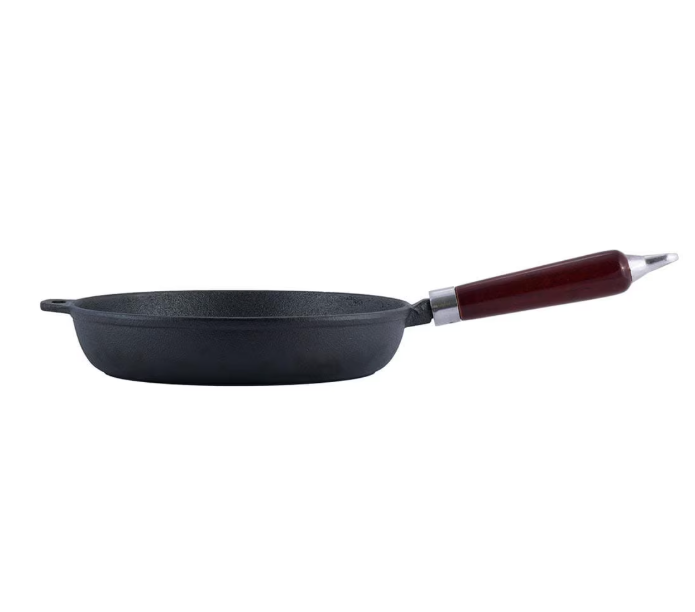 Tigaie din fonta|maner lemn| Inductie| diamentru 30cm|Multifunctionala| Rezistenta La Temperaturi Ridicate| Maner Confortabil| Ideala Prajit Copt