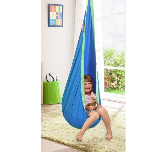 Leagan tip cocon cuib suspendat pentru copii, cu kit complet de montaj