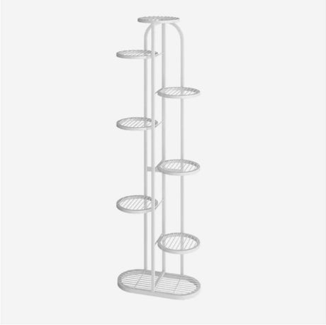 Suport metalic, pentru ghivece de flori, 9 etajere, 140x44.5x22 cm