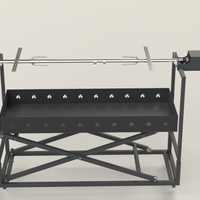 Protap Rotisor inox ,electric profesional 100 kg , porc ,purcel,vitel,berbecut,berbec ,cu focar reglabil, 160 cm x 60 cm