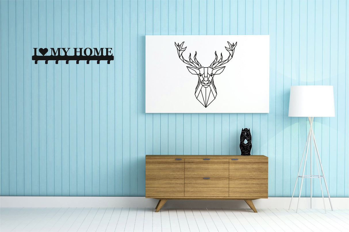 Cuier hol/baie/sufragerie , de Perete Metalic Negru Tip love my home– Modern