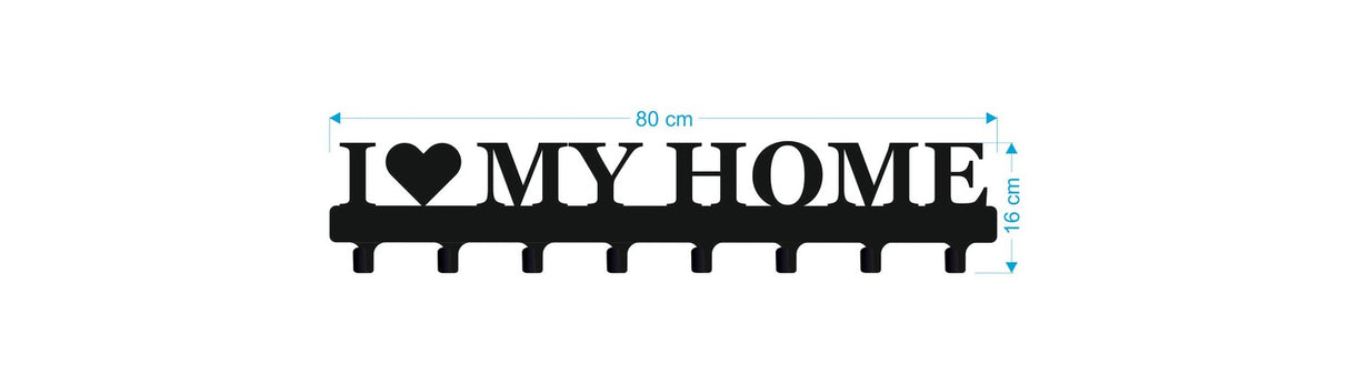 Cuier hol/baie/sufragerie , de Perete Metalic Negru Tip love my home– Modern