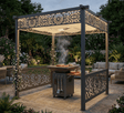 Acoperiș Foișor metalic grătar Gradina, 2x2 m,Structură metalică BBQ .Pergola - BUZ.RO