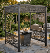 Acoperiș Foișor metalic grătar Gradina, 2x2 m,Structură metalică BBQ .Pergola - BUZ.RO