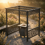 Acoperiș Foișor metalic grătar Gradina, 2x2 m,Structură metalică BBQ .Pergola - BUZ.RO