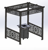 Acoperiș Foișor metalic grătar Gradina, 2x2 m,Structură metalică BBQ .Pergola - BUZ.RO