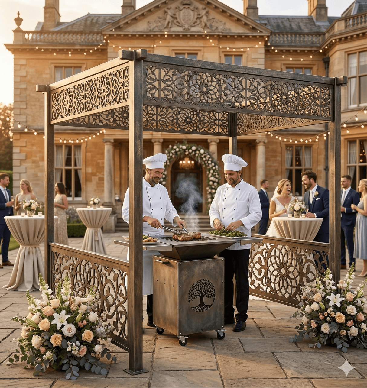 Acoperiș Foișor metalic grătar Gradina, 2x2 m,Structură metalică BBQ .Pergola - BUZ.RO