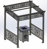 Acoperiș Foișor metalic grătar Gradina, 2x2 m,Structură metalică BBQ .Pergola - BUZ.RO