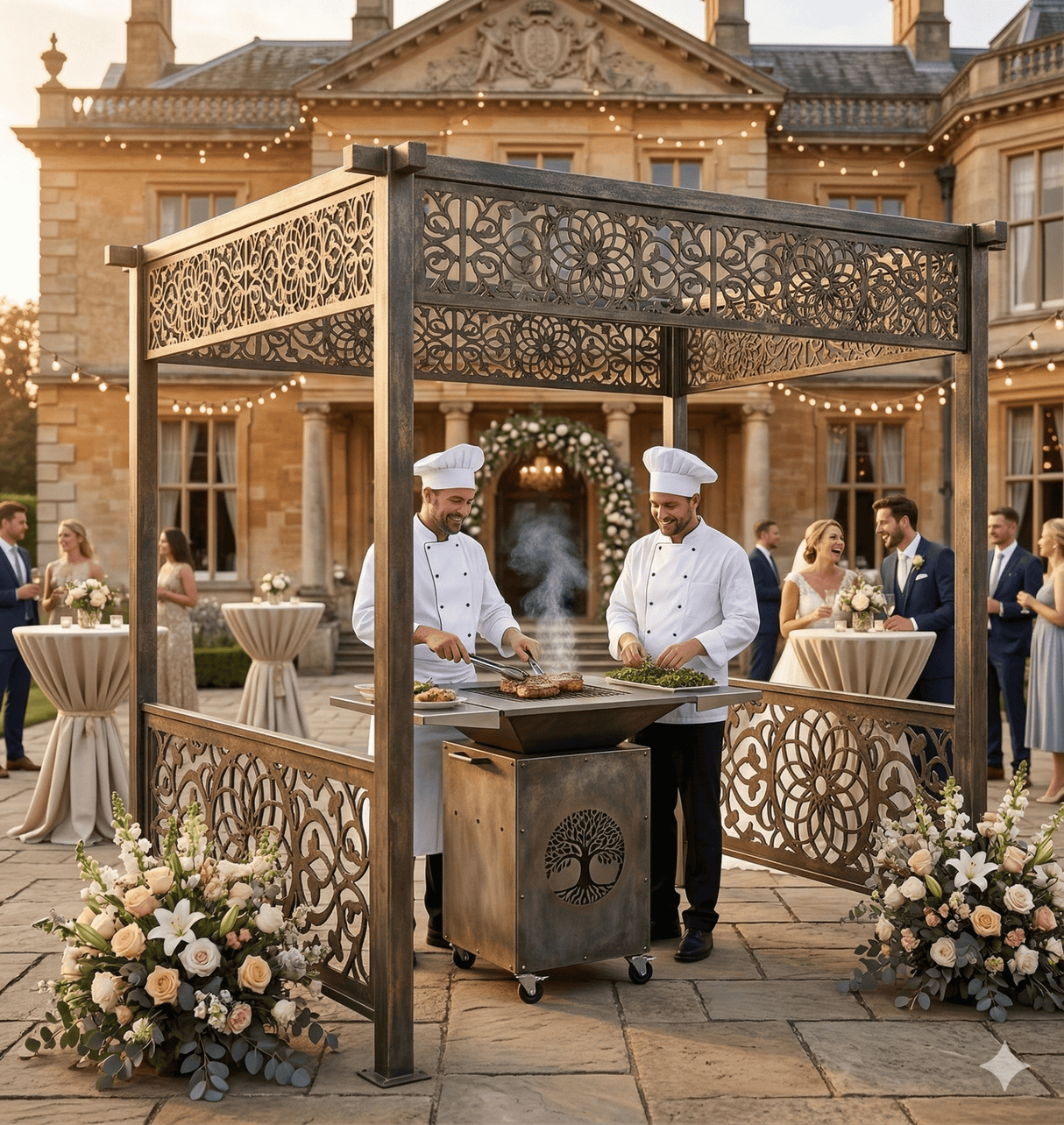 Acoperiș Foișor metalic grătar Gradina, 2x2 m,Structură metalică BBQ .Pergola - BUZ.RO