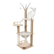 Ansamblu de joaca pentru pisici, culoare crem, 40x40x132cm - BUZ.RO